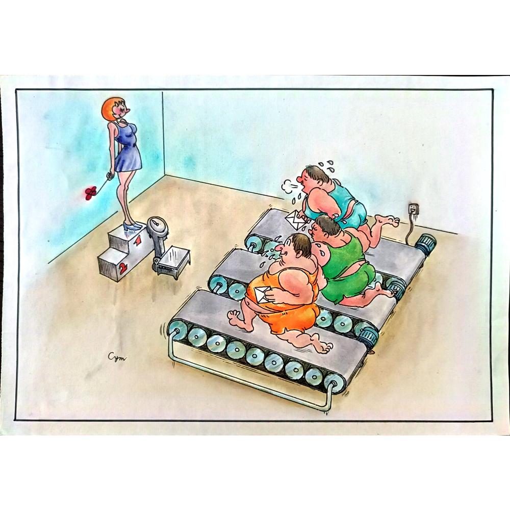 Chai Yongmin 29x21cm Orijinal Karikatür BOD02260