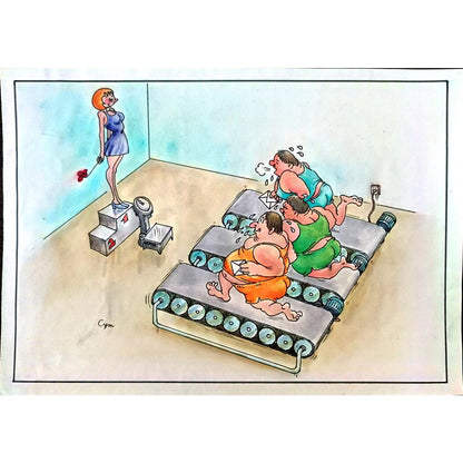 Chai Yongmin 29x21cm Orijinal Karikatür BOD02260