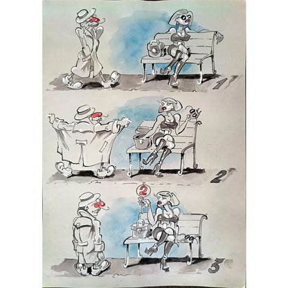 İliytcho Alexiev 29x21cm Orijinal Karikatür BOD02272