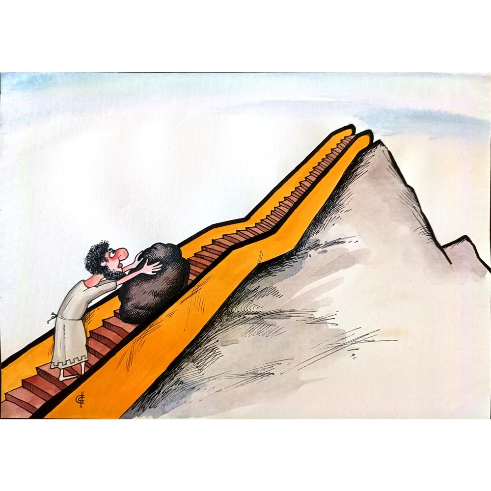 Sergey Sichenko 29x21cm Orijinal Karikatür BOD02275