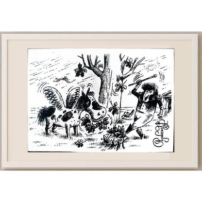 Arkadi Saltykov 15x10cm Orijinal Karikatür BOD02288