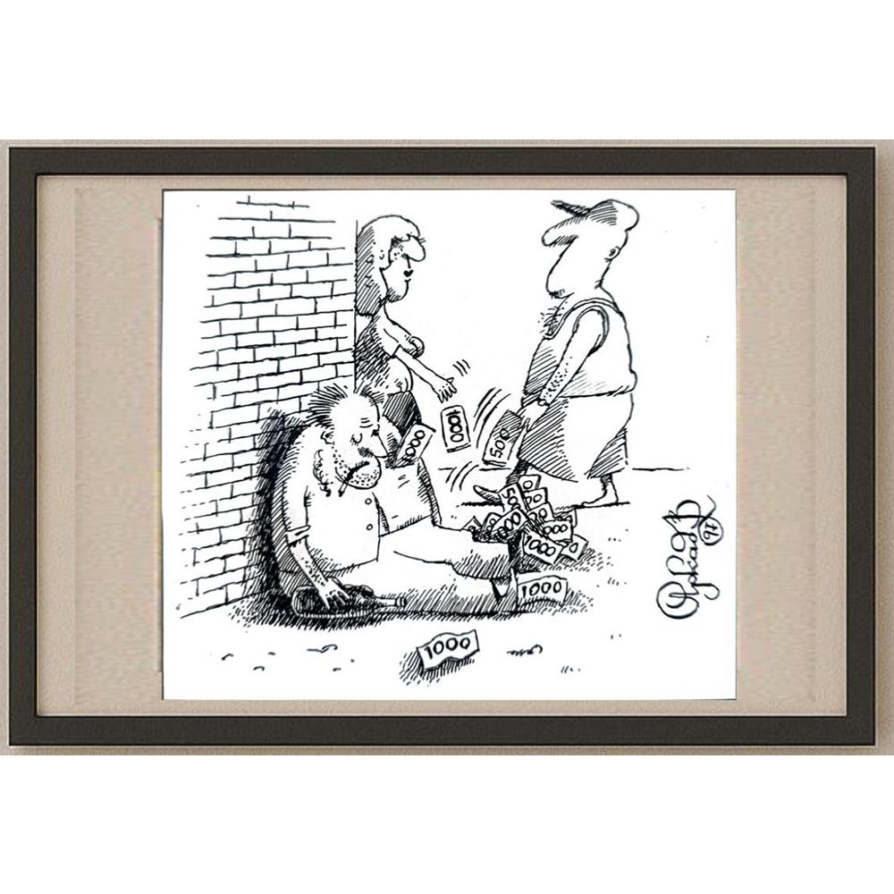 Arkadi Saltykov 11x11cm Orijinal Karikatür BOD02290