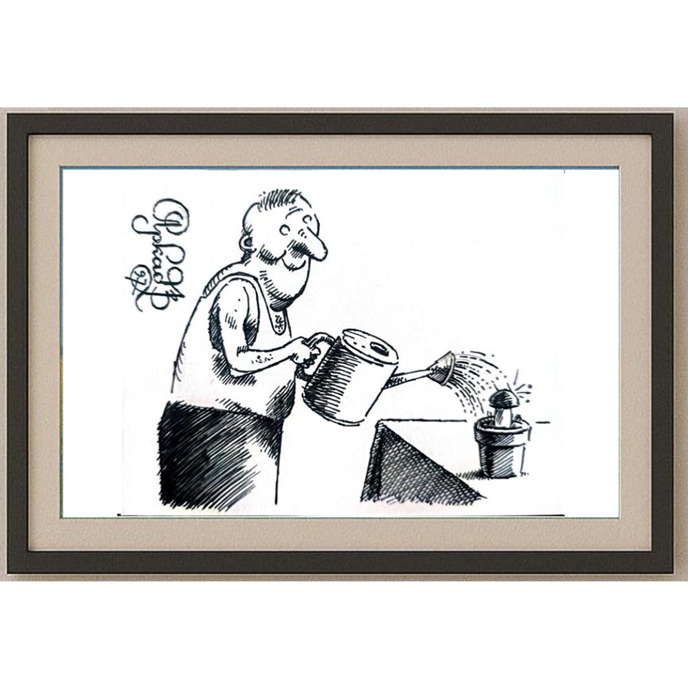 Arkadi Saltykov 15x10cm Orijinal Karikatür BOD02293