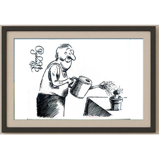 Arkadi Saltykov 15x10cm Orijinal Karikatür BOD02293