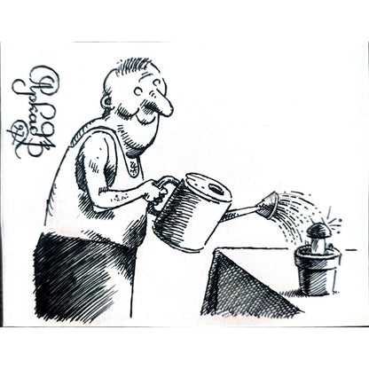 Arkadi Saltykov 15x10cm Orijinal Karikatür BOD02293