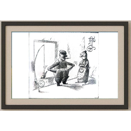 Arkadi Saltykov 11x11cm Orijinal Karikatür BOD02295