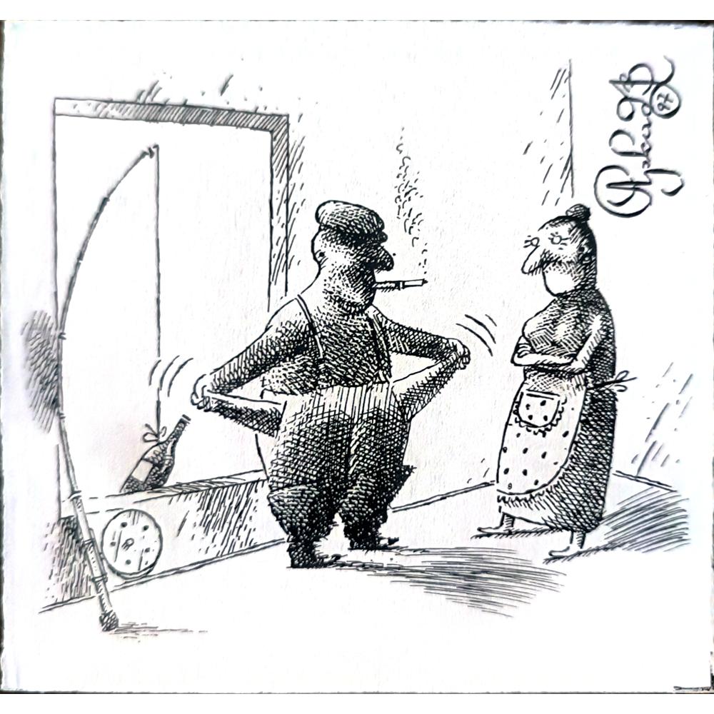 Arkadi Saltykov 11x11cm Orijinal Karikatür BOD02295