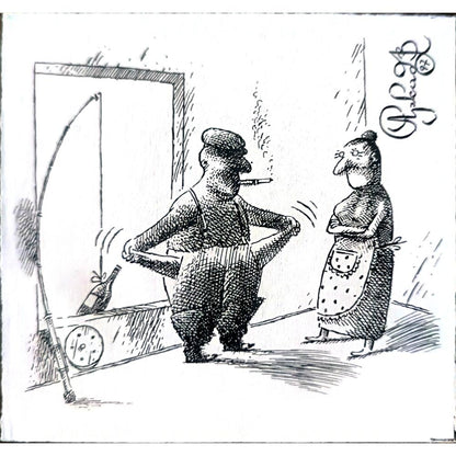Arkadi Saltykov 11x11cm Orijinal Karikatür BOD02295