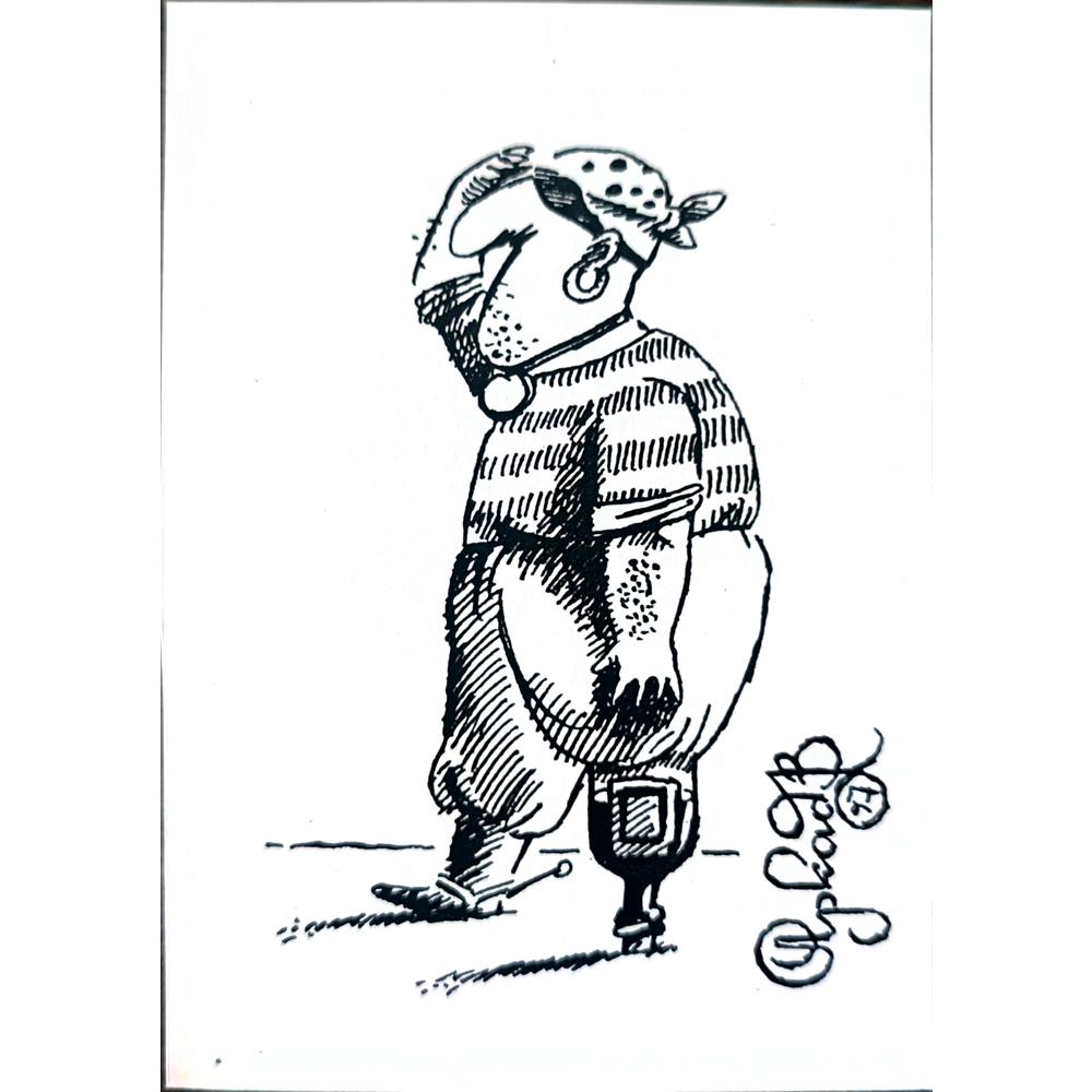 Arkadi Saltykov 11x7cm Orijinal Karikatür BOD02296