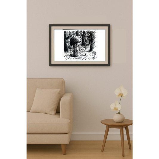 Arkadi Saltykov 11x7cm Orijinal Karikatür BOD02298