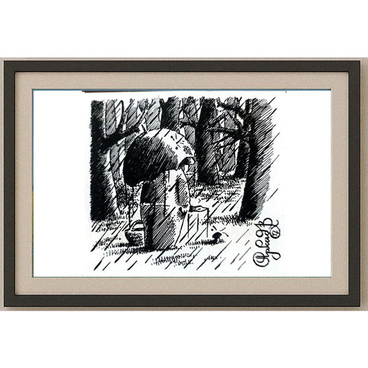 Arkadi Saltykov 11x7cm Orijinal Karikatür BOD02298