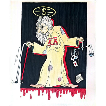 Bozidar Vucelic 27x22cm Orijinal Karikatür BOD02313