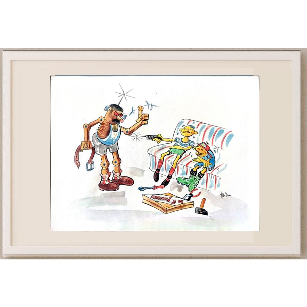 Bozidar Vucelic 33x23cm Orijinal Karikatür BOD02331