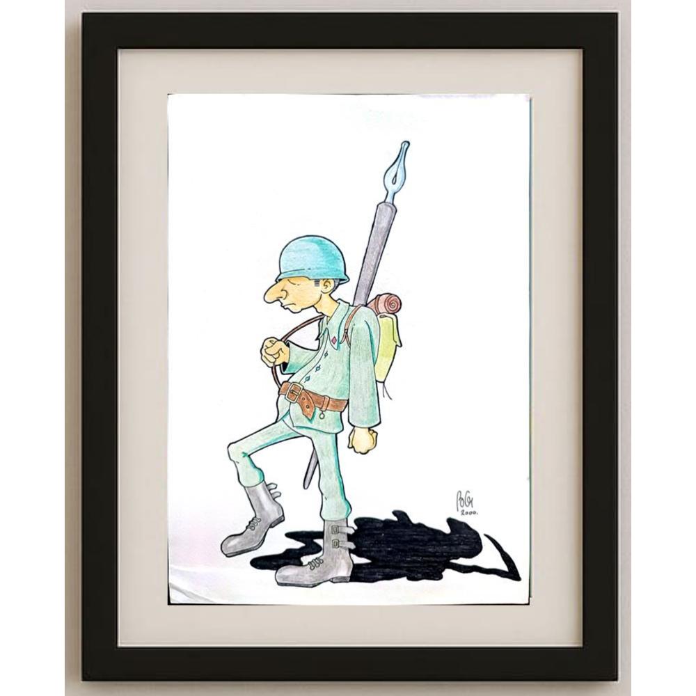 Bozidar Vucelic 33x23cm Orijinal Karikatür BOD02332
