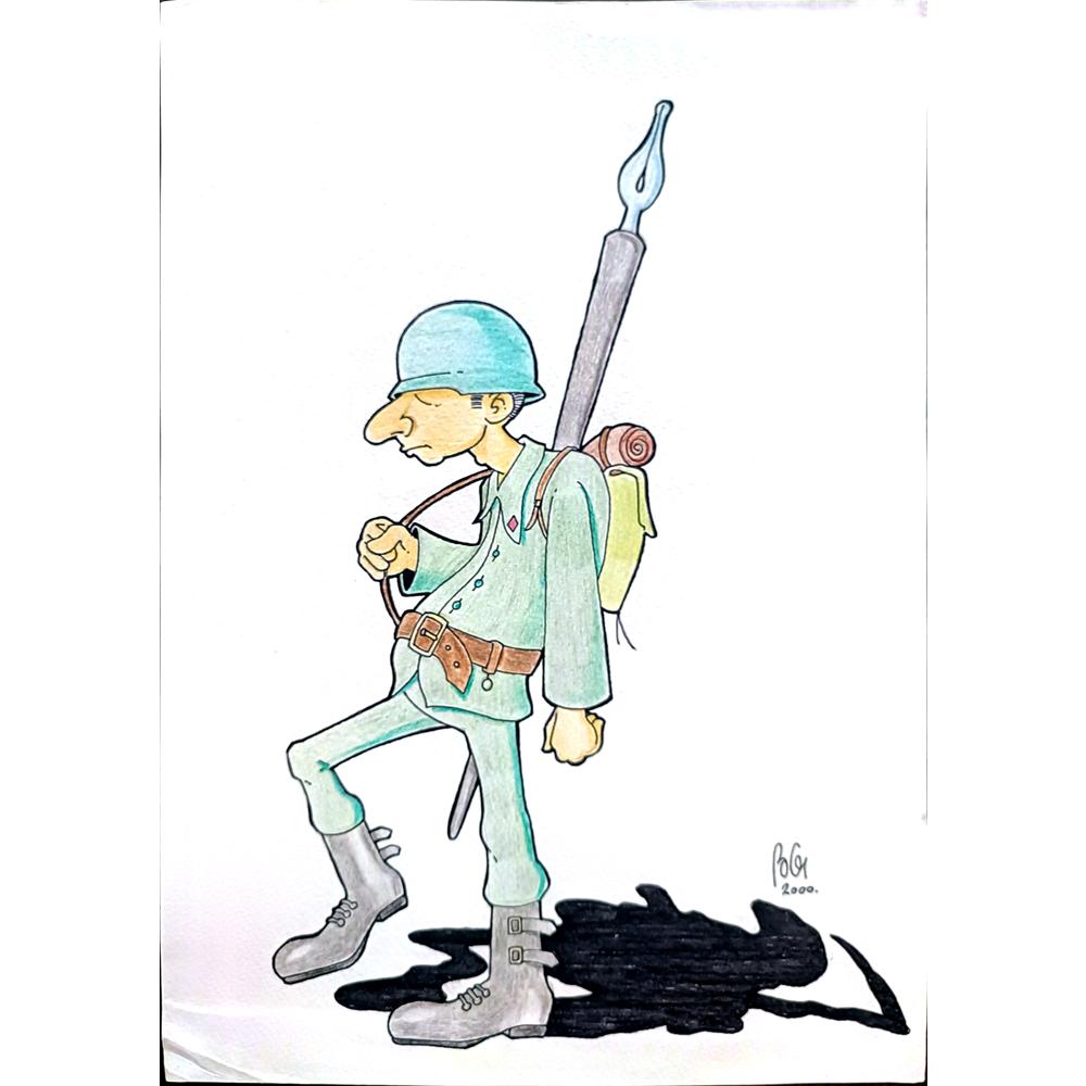 Bozidar Vucelic 33x23cm Orijinal Karikatür BOD02332