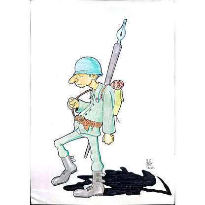 Bozidar Vucelic 33x23cm Orijinal Karikatür BOD02332