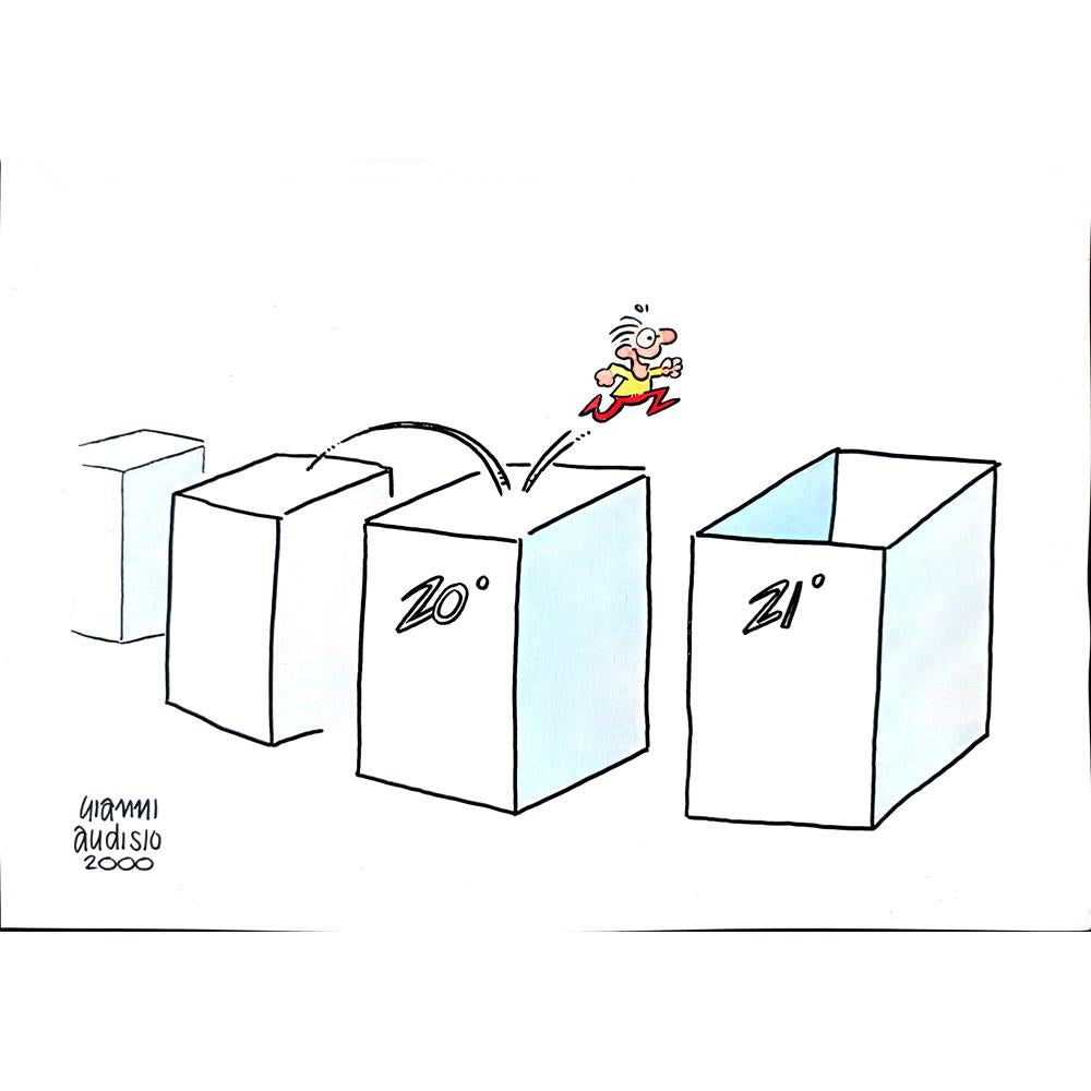 Gianni Audisio 29x21cm Orijinal Karikatür BOD02335