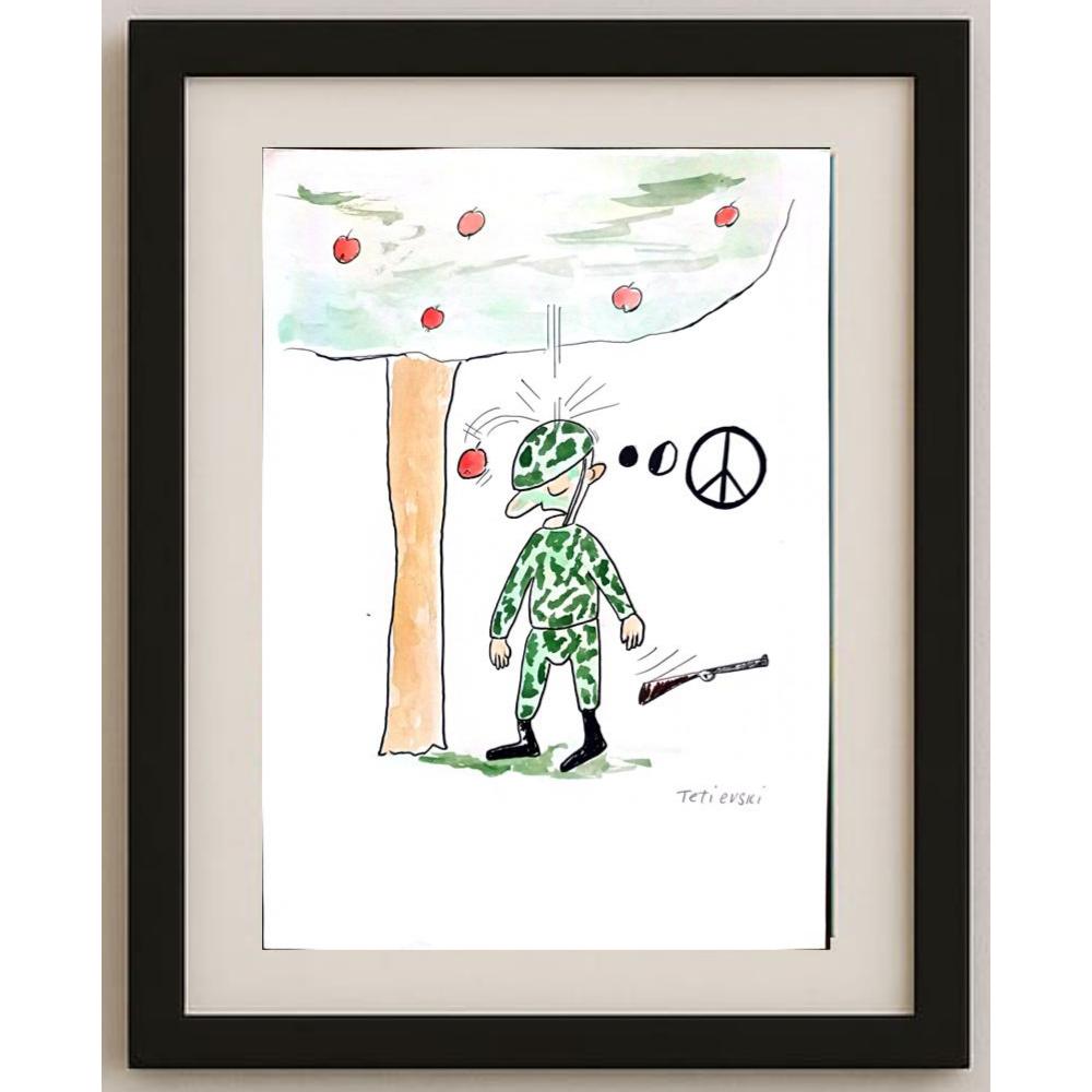 Michael Tetievski 29x21cm Orijinal Karikatür BOD02336