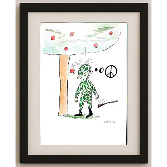 Michael Tetievski 29x21cm Orijinal Karikatür BOD02336