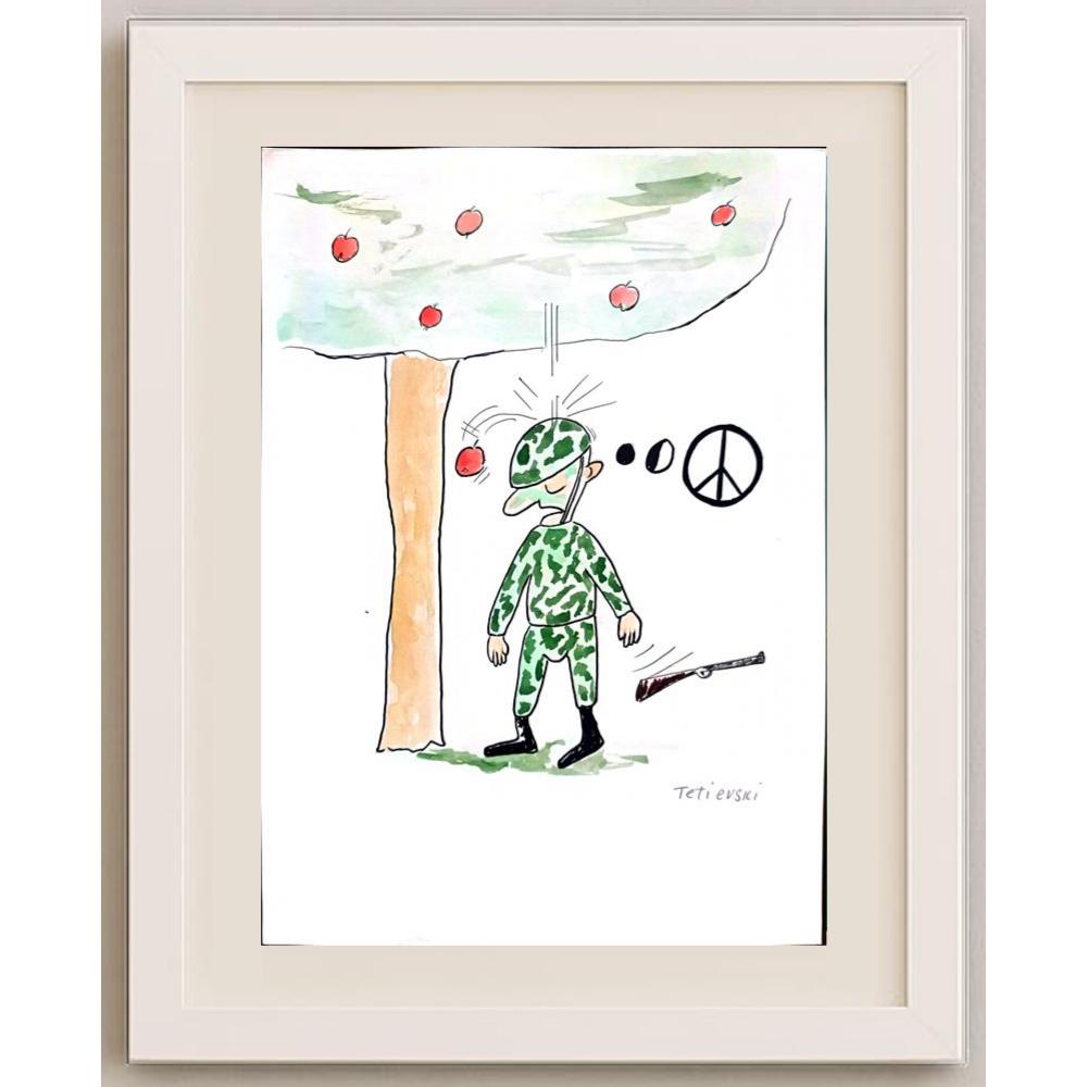 Michael Tetievski 29x21cm Orijinal Karikatür BOD02336