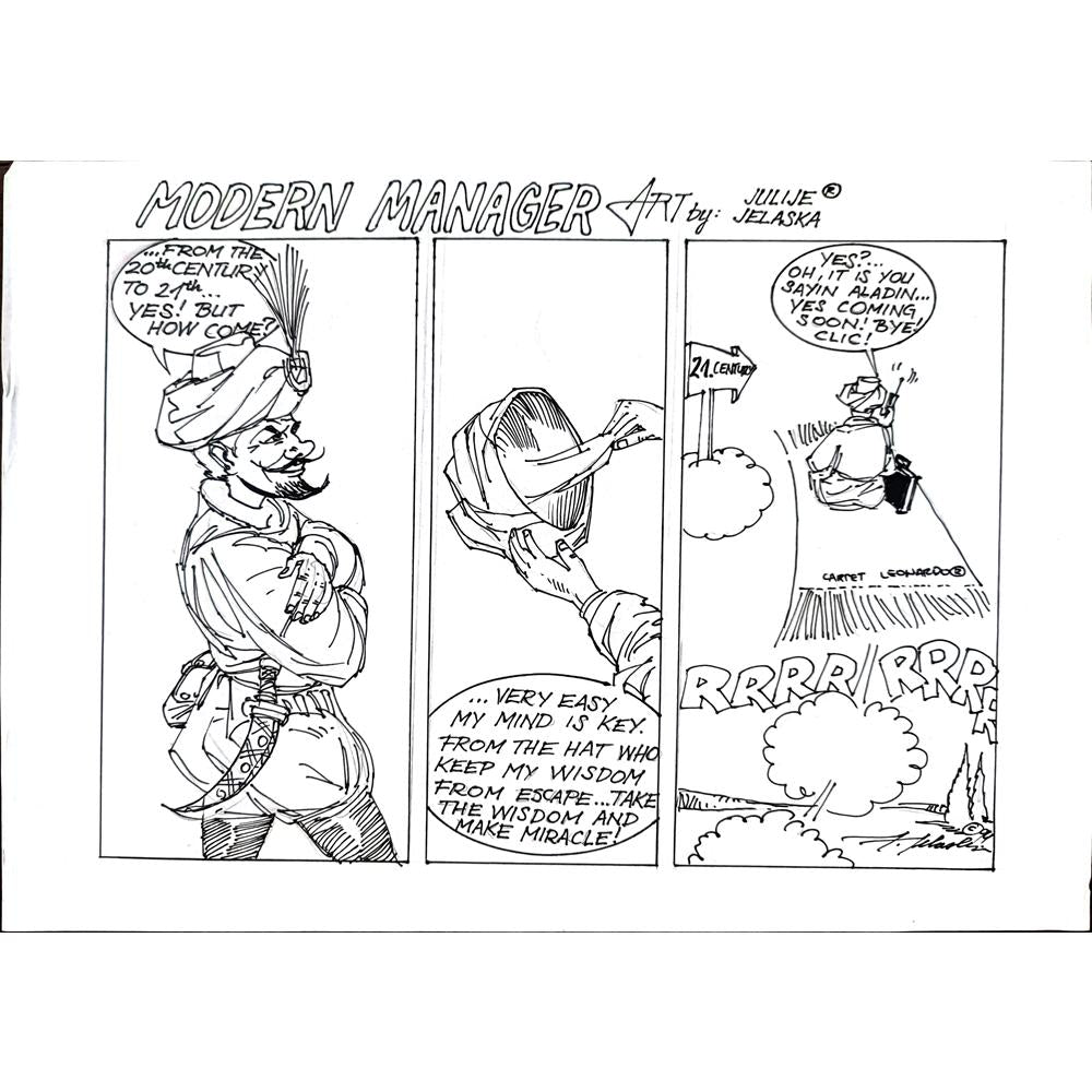 Julije Jelaska 29x21cm Orijinal Karikatür BOD02339