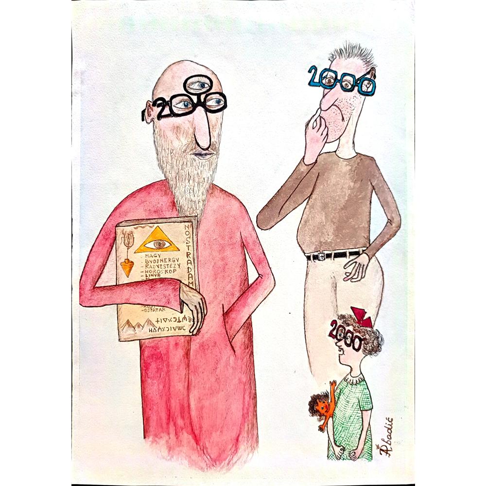 Predrag Abadic 27x20cm Orijinal Karikatür BOD02344