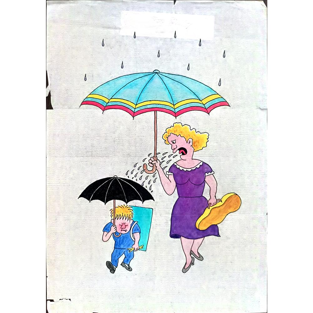 Wang Zhu Hua 29x21cm Orijinal Karikatür BOD02350