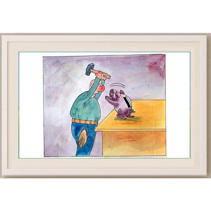 Zhang Yaming 29x21cm Orijinal Karikatür BOD02351