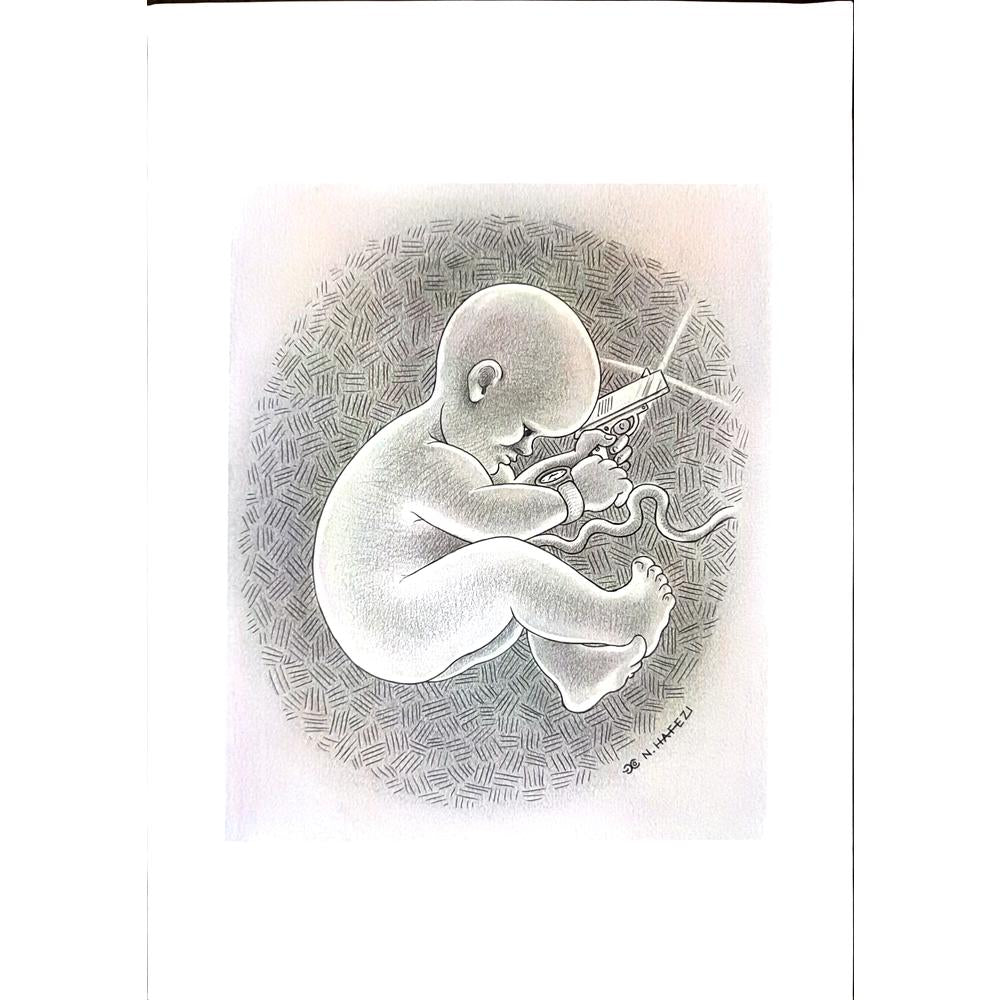 Nader Hafezi 29x21cm Orijinal Karikatür BOD02352
