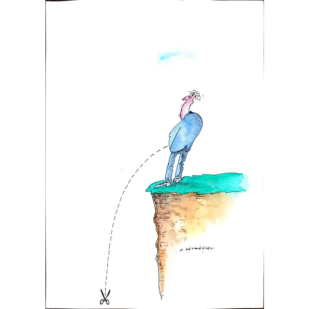 Costel Patrascan 29x21cm Orijinal Karikatür BOD02356