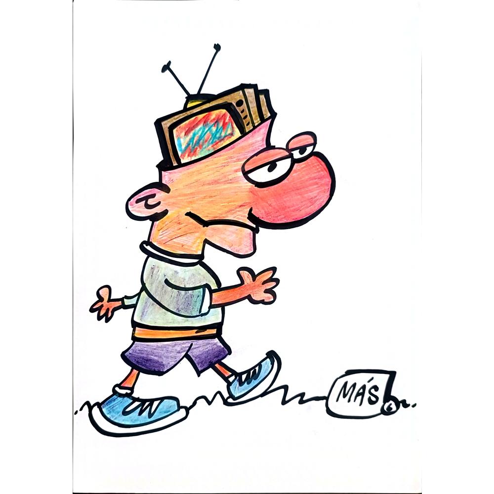 Sergio Mas 24x18cm Orijinal Karikatür BOD02357