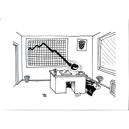 Tomislav Ozanic 29x21cm Orijinal Karikatür BOD02359