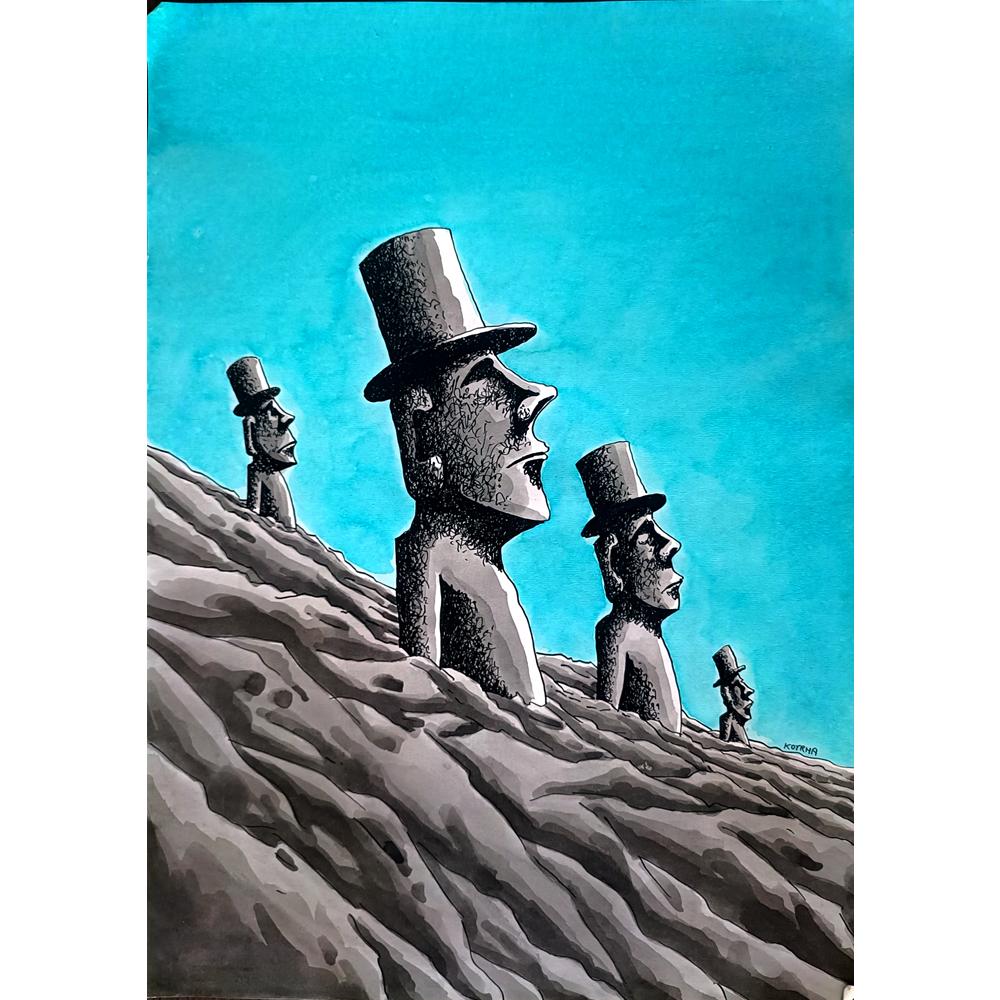 Lubomir Kotrha 43x30cm Orijinal Karikatür BOD02366