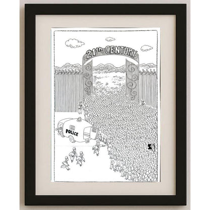 Li Yuan Liang 43x25cm Orijinal Karikatür BOD02371