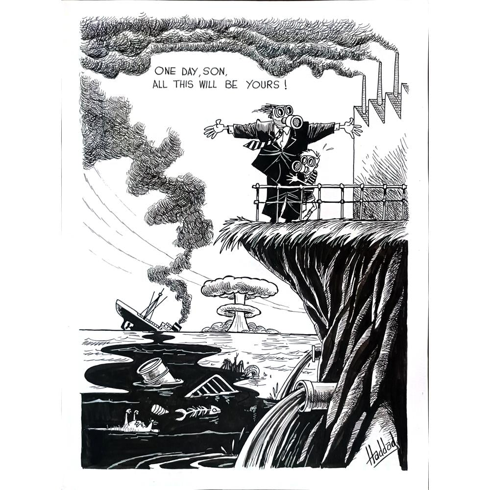 Habib Haddad 35x25cm Orijinal Karikatür BOD02372