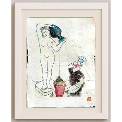 Wang Rui Sheng 33x27cm Orijinal Karikatür BOD02376