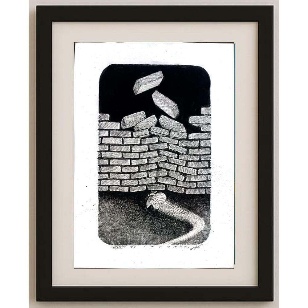 Ali Divandari 29x21cm Orijinal Karikatür BOD02381
