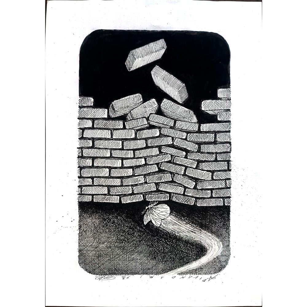 Ali Divandari 29x21cm Orijinal Karikatür BOD02381