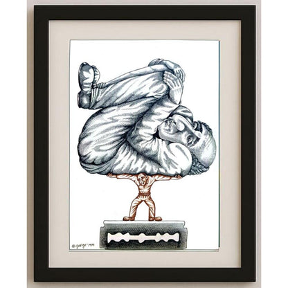 George Gavrileanu 35x25cm Orijinal Karikatür BOD02383