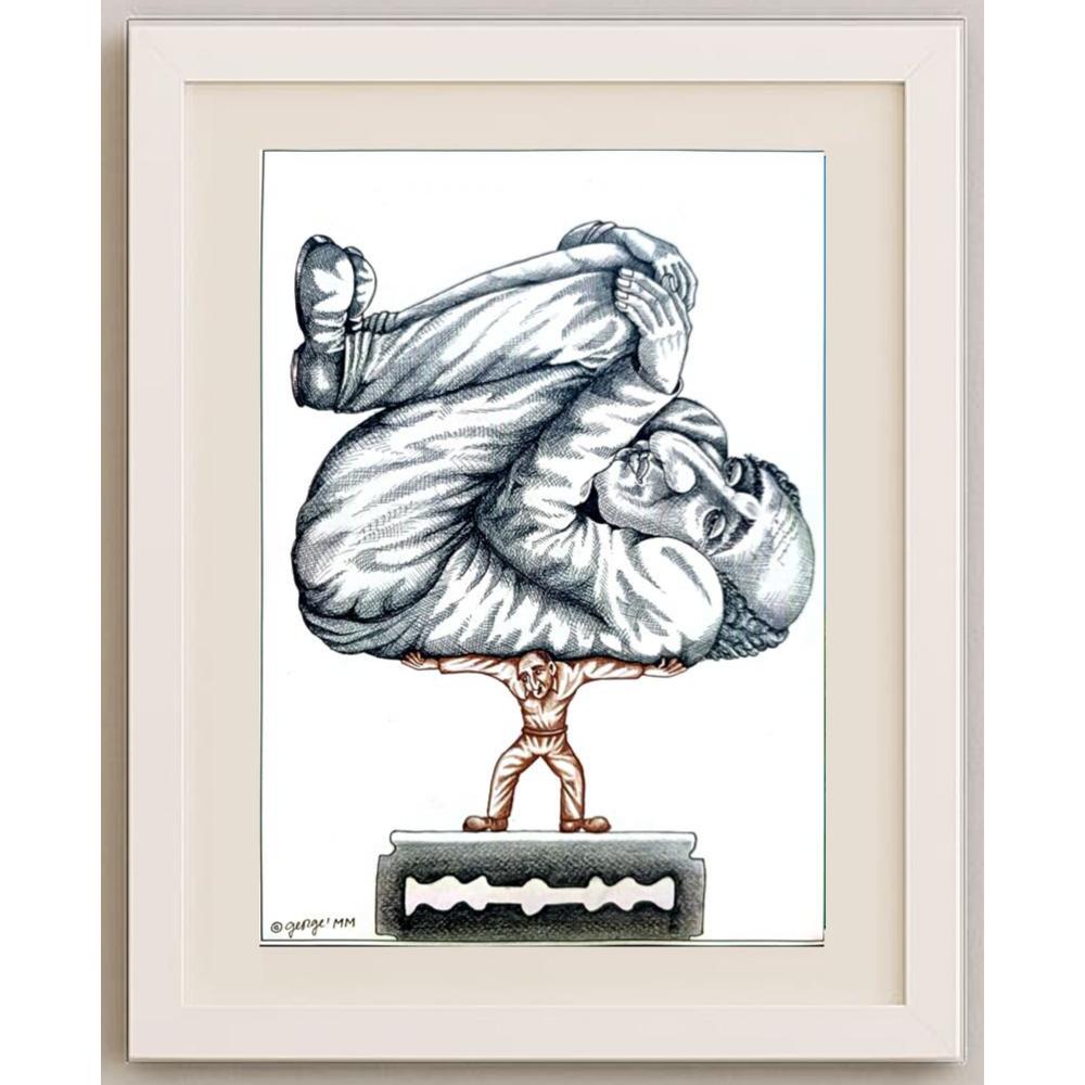 George Gavrileanu 35x25cm Orijinal Karikatür BOD02383