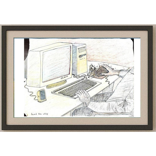 Hamid Reza Azizy 43x30cm Orijinal Karikatür BOD02390