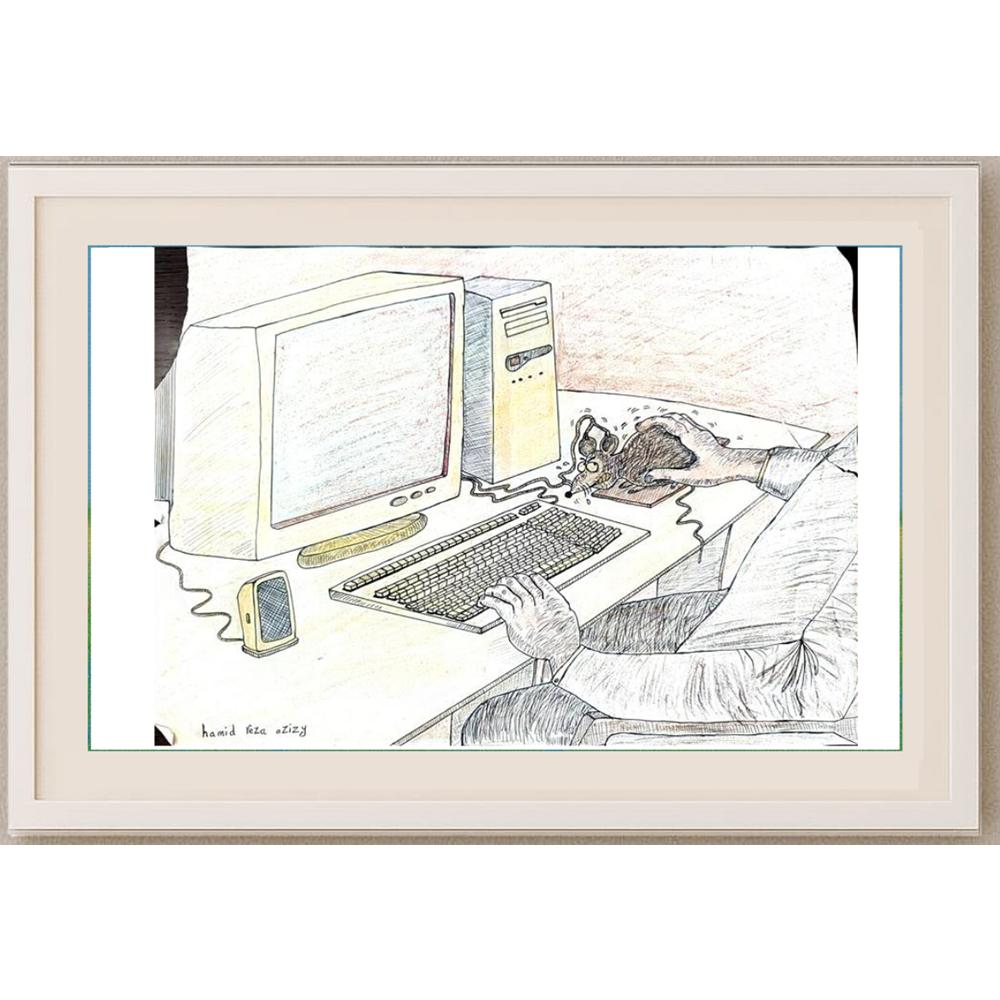 Hamid Reza Azizy 43x30cm Orijinal Karikatür BOD02390