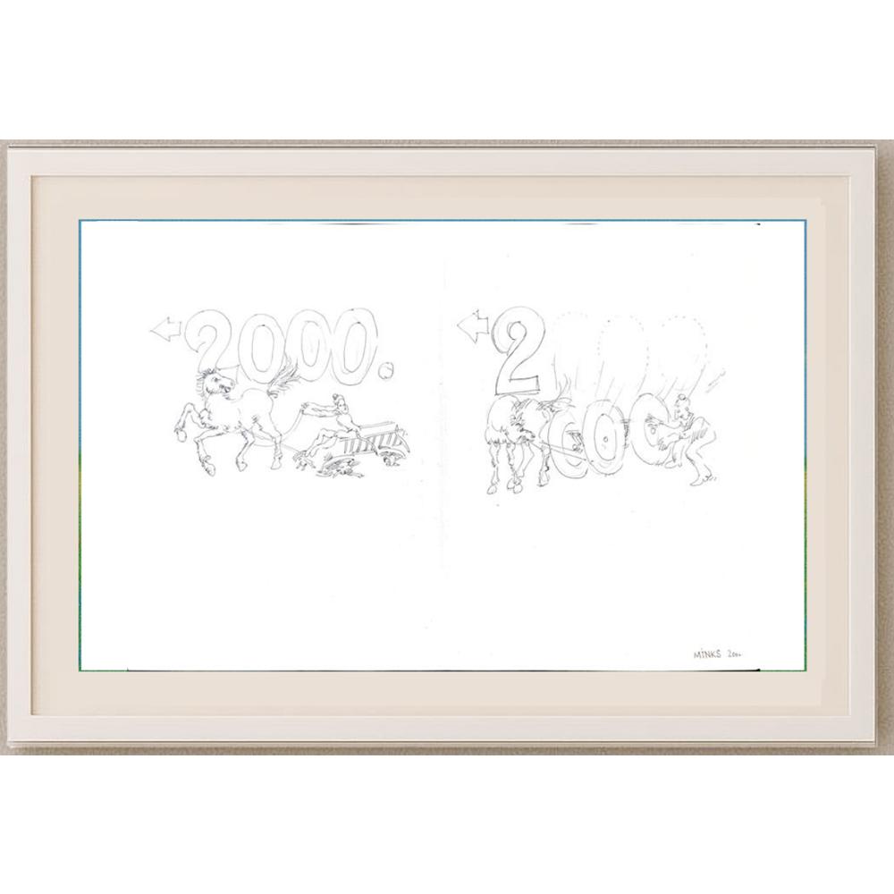 Josip Minks 43x30cm Orijinal Karikatür BOD02393