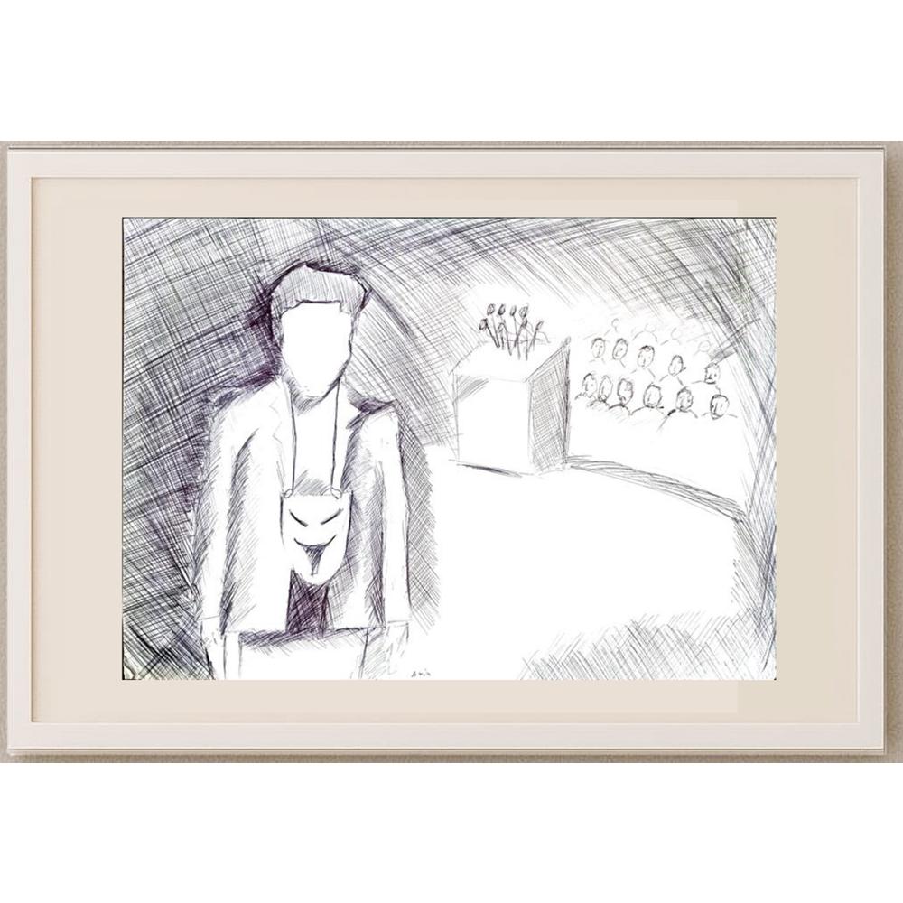 Mohammad Bacher Anim Safari 29x21cm Orijinal Karikatür BOD02398