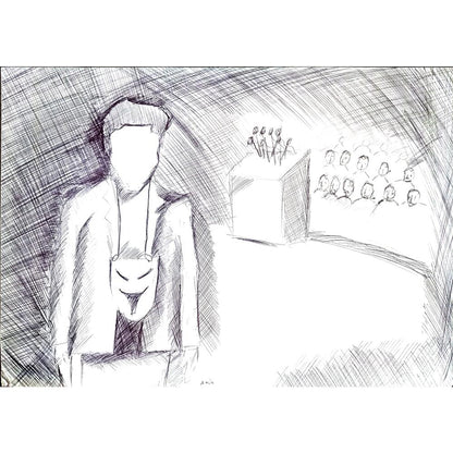 Mohammad Bacher Anim Safari 29x21cm Orijinal Karikatür BOD02398