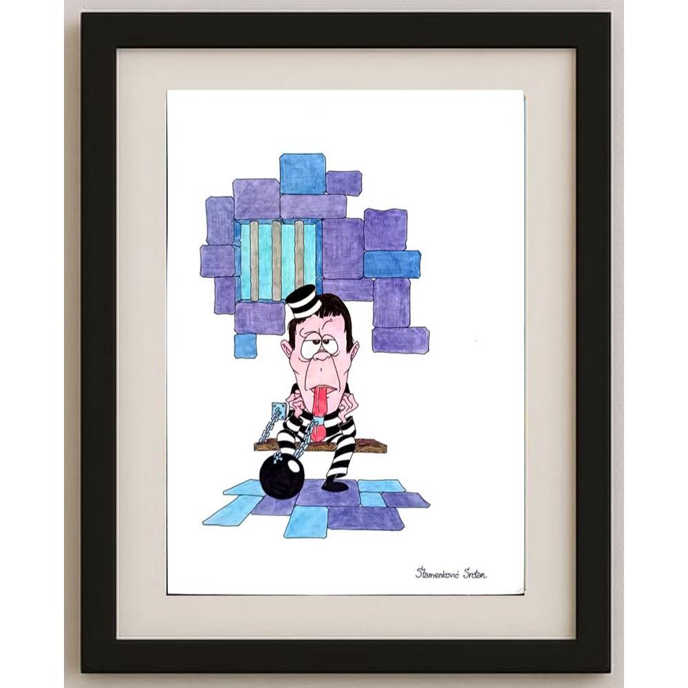 Stamenkovic Srdjan 29x21cm Orijinal Karikatür BOD02400