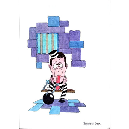 Stamenkovic Srdjan 29x21cm Orijinal Karikatür BOD02400