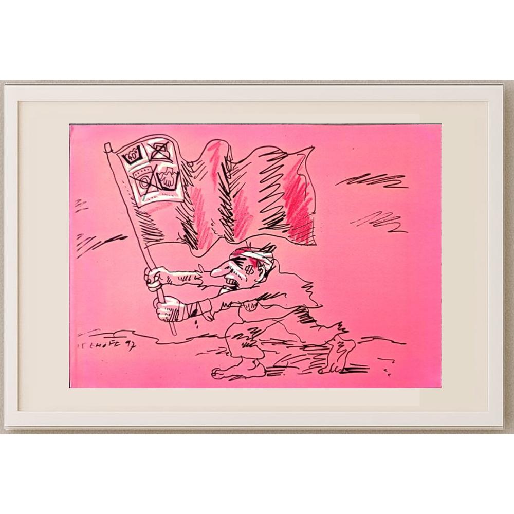 Jan Tomaschoff 29x21cm Orijinal Karikatür BOD02401