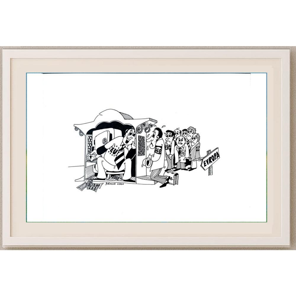 Branko Premuzic 29x21cm Orijinal Karikatür BOD02402