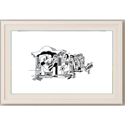 Branko Premuzic 29x21cm Orijinal Karikatür BOD02402